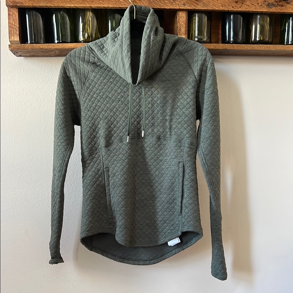 Marmot Quilted Forest Green Cowlneck Pullover